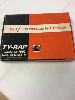 Vintage Thomas & Betts Ty - Rap Cable Tie Tool WT 193 & Ties (no straps) 2