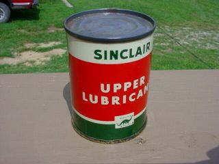 Vintage Full Nos Sinclair Upper Cylinder Lubricant Oil Tin Can