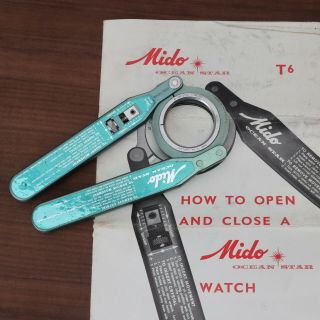VINTAGE MIDO OCEAN STAR WATCH CASE OPENER - CLOSING WRENCH TOOL,  INSTRUCTIONS 5