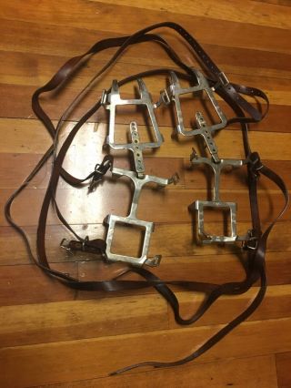 Vintage Smc 12 Point Ice Strap On Crampons W Bindings.  Size Large.