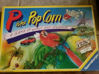 P Is For Popcorn Vintage Board Game