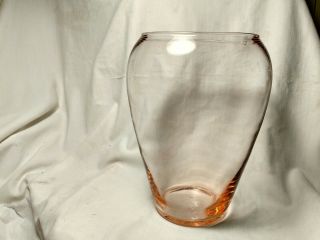 Vintage Large Pink Lovely Shaped Depression Glass Vase,  8 "