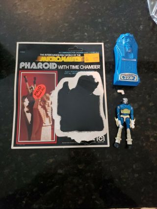 Vintage Mego Micronauts Pharoid Blue Action Figure With Card Back