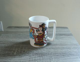 Disney Coffee Mug Mickey Mouse Firefighter And Donald Duck Dalmations Vintage