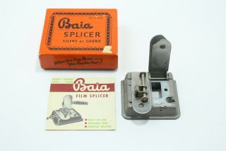 Vintage Baia 8mm 16mm Film Splicer Silent Or Sound W Box And Instructions