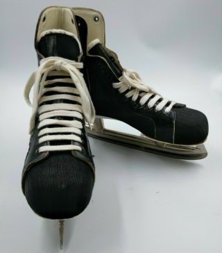 Bauer Black Panther Hockey Skates Size 11 Made In Canada Vintage Old Time Hockey