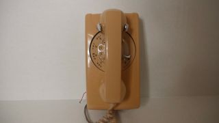 Vintage Rotary Phone Wall Mount Itt Retro Style Pink/beige