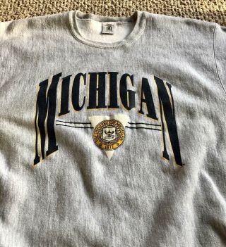 Vintage University of Michigan Wolverines Men’s Crew Neck Sweatshirt XXL USA 3