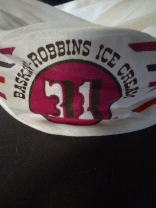 Baskin Robbins 31 Flavors Ice Cream Vintage Employee Uniform Hat Cap Visor Scoop
