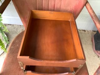 Vintage Large Wood Desk Double Tray Organizer Office In Out Box File Paper 3