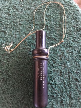 P.  S.  Olt - Pekin Ill - Vintage Keyhole Hard Rubber D - 2 Duck Call
