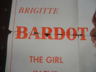 Vintage Brigitte Bardot The Girl In The Bikini Large Movie Poster NOT A REPO 2