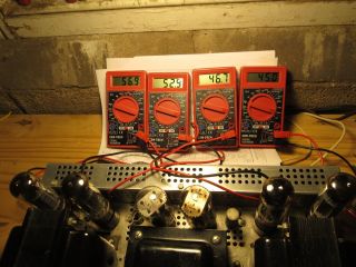Quad Tube Amp Bias Tester Adapters,  Meters 6v6 6l6 5881 El34 Kt88 Platecurrent