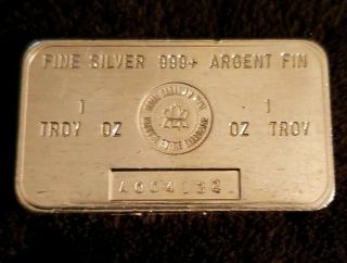 Vintage Rcm Fine Silver 1 Oz Bar