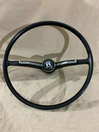 Vintage Vw/volkswagen Steering Wheel W/ Horn Button & Broken Ring 1964/65 Bug