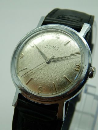 Vintage Swiss Made Gruen 17 Jewels Mens Dress Watch Cal.  510rss Water Resistant
