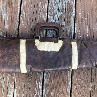 VINTAGE Weather Shield Rifle Shotgun Soft Gun Case Faux Brown Leather 45 