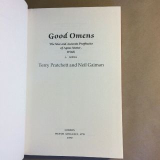 Good Omens by Neil Gaiman & Terry Pratchett (First UK Edition,  1990,  Hardcover) 7