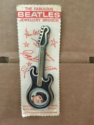 The Fabulous Beatles Guitar Jewelry Brooch Pin Vintage George Harrison