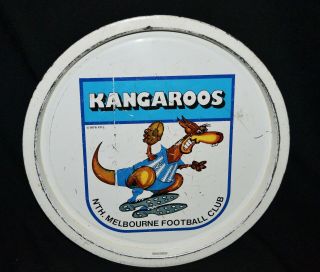 Kangaroos North Melbourne Vfl Metal Drink Tray Vintage 1976 33cm In Diameter
