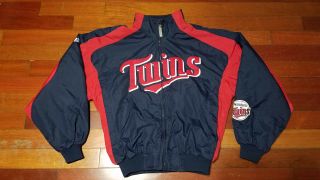 Vtg Mens Majestic Minnesota Twins Jacket Size M Medium Mlb Baseball Sweater Og