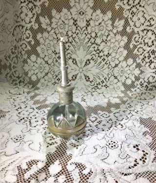 Vintage Decorative Metal And Glass Oil Burning