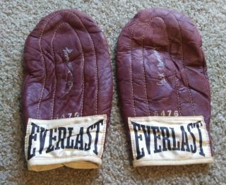 Vintage Jack Dempsey Everlast Boxing Leather Unweighted Speed Bag Gloves