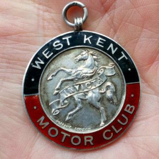 Vintage Motor Cycling Club Silver Medal Fob 1928 West Kent Motor Club Vgc