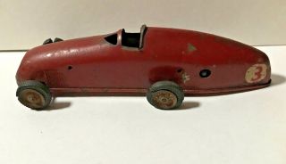Vintage 1930s Triang Toys 13m England Tin Toy Wind - Up Racing Car
