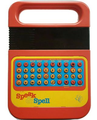 Vintage Speak And Spell 1978 Texas Instruments Toy.  Red Chiclet Keyboard