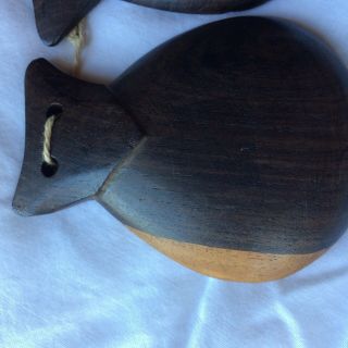 Vintage Wood Castanet - Flamenco Dancer Wood Finger Hand Instrument - Hand Made