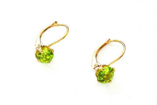Vintage 14k Yellow Gold French Lever Back 1.  80 Ct Peridot Earrings – 1.  23 Grm