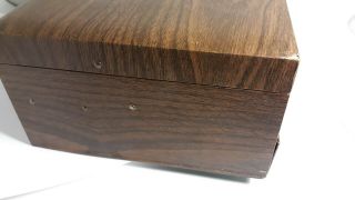Vintage Large 3 Tier Mele Jewelry Box Faux Wood Grain 4