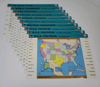 Vintage Geosafari Educational Card Map Set 1 Pack - Incomplete Card Set