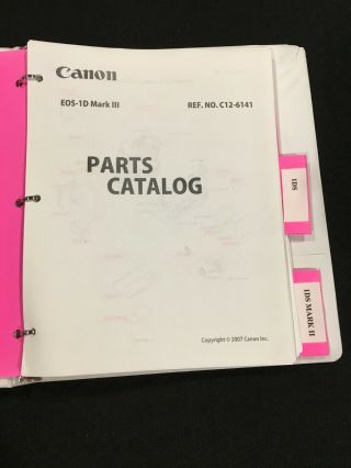 Canon Eos - 1d Mark Iii,  Eos - 1ds,  Eos - 1ds Mark Ii Diagrams,  Parts Lists & Catalogs