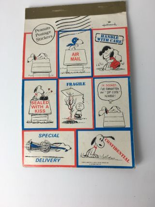 Vintage Snoopy Peanuts Stickers Postage Seals Stickers Book Hallmark