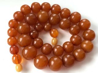 Vintage Beads Necklace Butterscotch Egg Yolk Baltic Amber 43.  35 Gr