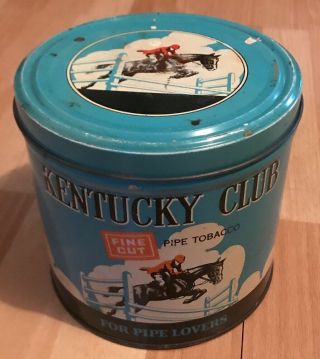 Vintage Kentucky Club Pipe Tobacco Tin Canister - Made By Penn Tobacco Co.