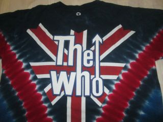 The Who Liquid Blue Vintage Men ' s Medium Tie Dye Long Live Rock Tee Shirt 2