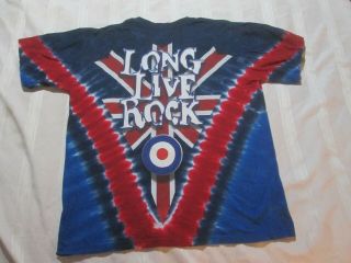 The Who Liquid Blue Vintage Men ' s Medium Tie Dye Long Live Rock Tee Shirt 4