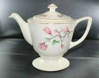 Vintage Tea Pot By Homer Laughlin " Pink Dogwood "