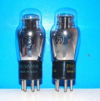 No 76 Type Vintage Electron Amplifier Radio Vacuum 2 Tubes Valves St Shape 276
