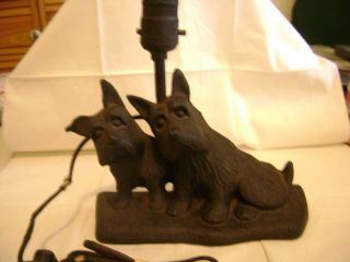 Vintage Cast Iron Scottie Dog Lamp 1930 