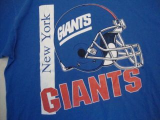 Vintage Nfl York Giants Football Sportswear Fan Apparel Blue T Shirt Size Xl