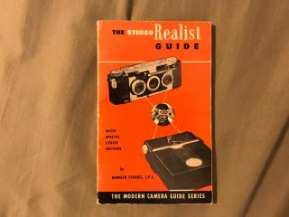 Vintage 1952 Stereo Realist Guide Book For 35mm Stereo Camera By Kenneth Tydings