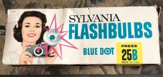 Vintage Sylvania Blue Dot Flash Bulbs Press 25b Set Of 12