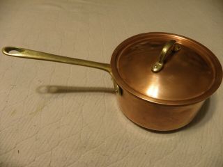Vintage Well Made Copper 1 Quart Saucepan With Lid