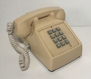 Vintage Cortelco Itt 250009 - Mba - 20m Cream Beige Tan Desk Corded Phone