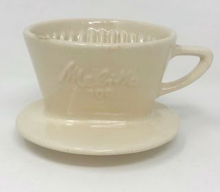 Vintage White Ceramic Melitta Pour Over Coffee Dripper 100 (l2)
