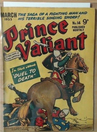 Australian Prince Valiant Comic Book No.  14 Htf Early 1950s Vintage